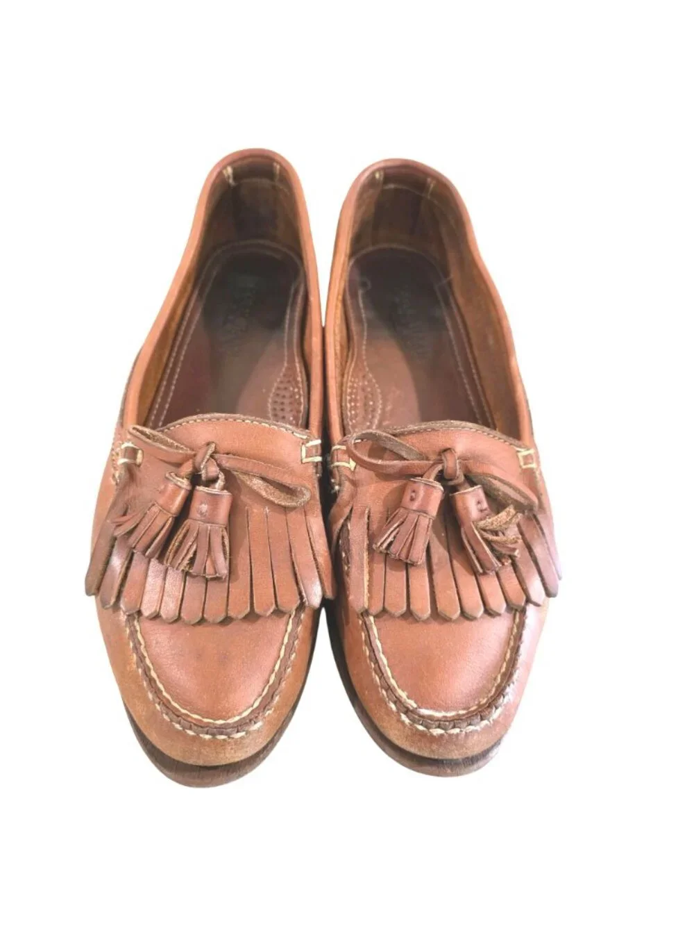 Cole Haan Country Mens Brown Leather Tassel Loafers Custom Made USA